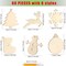 166pcs Wooden Christmas Ornaments Unfinished, Wooden Ornaments to Paint for Christmas Tree Decorations Holiday Hanging Decorations with Bells, Rope and Colorful Makers
